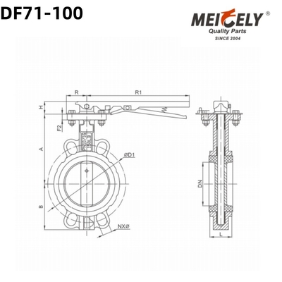 Valve papillon de haute qualité DF71-100 D72 pour camion réservoir d'eau