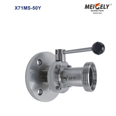 Valve d'échantillonnage aseptique sanitaire Flange à large ouverture Valve papillon pour camion-citerne à eau